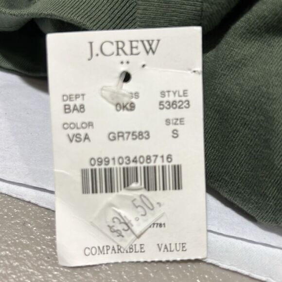 J. Crew Factory 53623 Cotton-blend washed jersey pocket tee sage green NWT small - Picture 6 of 10